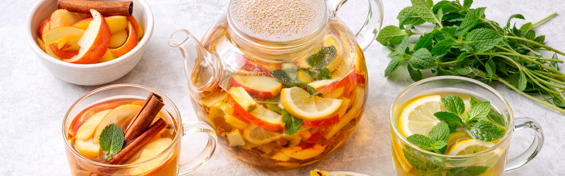 chás e infusões com sobras